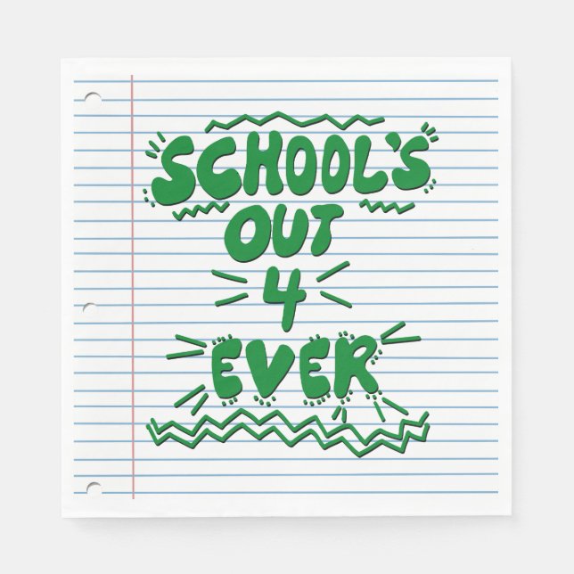 Servilleta De Papel Papel de hoja suelta School’s Out Forever (Anverso)