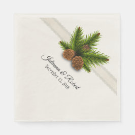 Servilleta De Papel Papel de invierno de Pine Cones Napkin