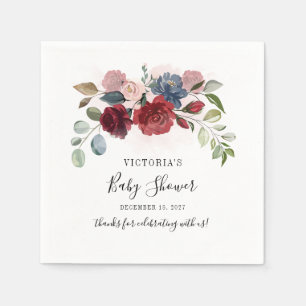 Servilleta De Papel Papel de Invitación de Baño de Bebé Floral Rústico