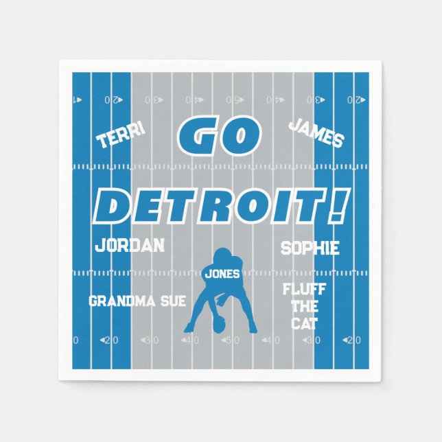 Servilleta De Papel Papel de la familia Detroit Football (Anverso)