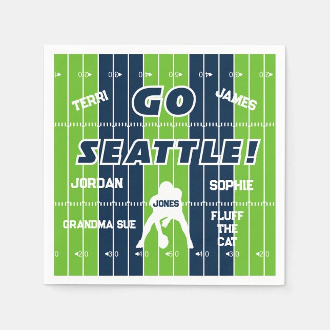 Servilleta De Papel Papel de la familia Seattle Football (Anverso)