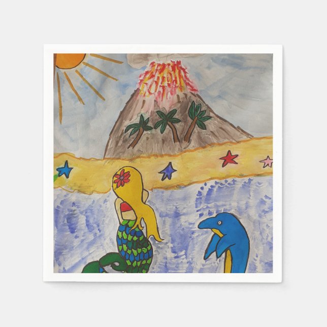 Servilleta De Papel Papel de la isla de la sirena (Anverso)