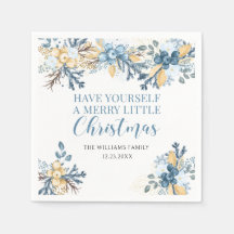 Papel de las bayas de invierno azul de navidad