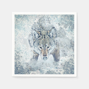 Servilleta De Papel Papel de Lobo de Nieve