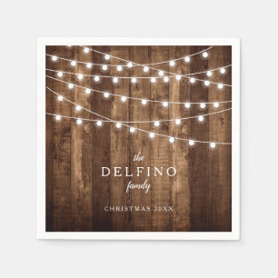 Servilleta De Papel Papel de madera rústico de celebración de días