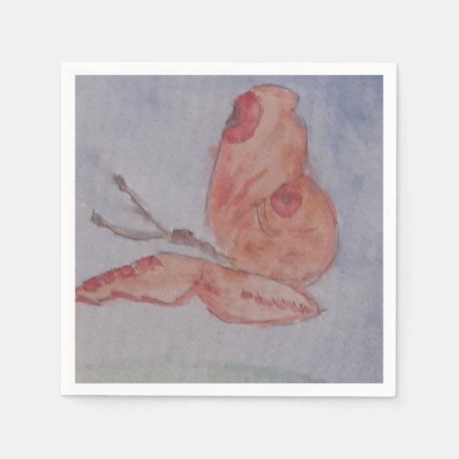 Servilleta De Papel Papel de mariposa rosa (Anverso)