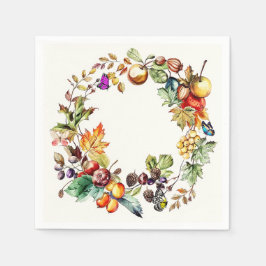 Servilleta De Papel Papel de mariposa y fruta otoñal