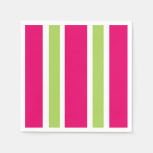 Servilleta De Papel PAPEL DE moda NAPKIN_LOVELY HOT PINK/GREEN STRIPTS