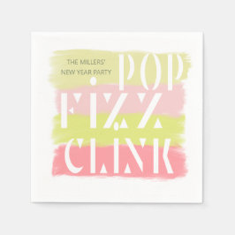 Servilleta De Papel Papel de monograma de Fiesta colorido de Año Nuevo