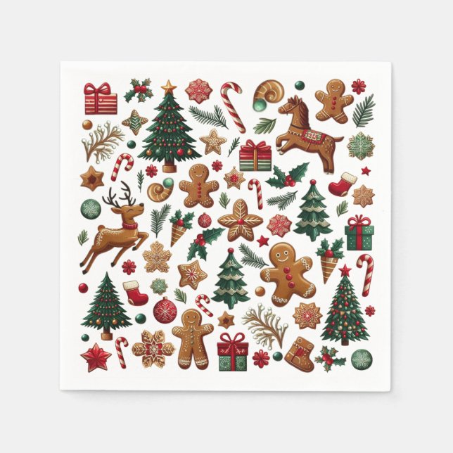 Servilleta De Papel Papel de Navidades divertidos (Anverso)