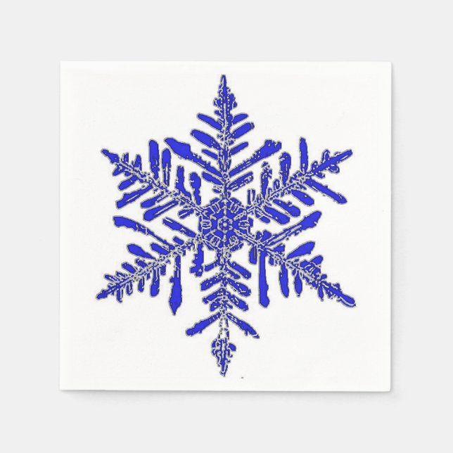 Servilleta De Papel Papel de nieve azul Coctel Napkin (Anverso)