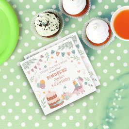 Servilleta De Papel Papel de pájaro de la huella del dino pastel