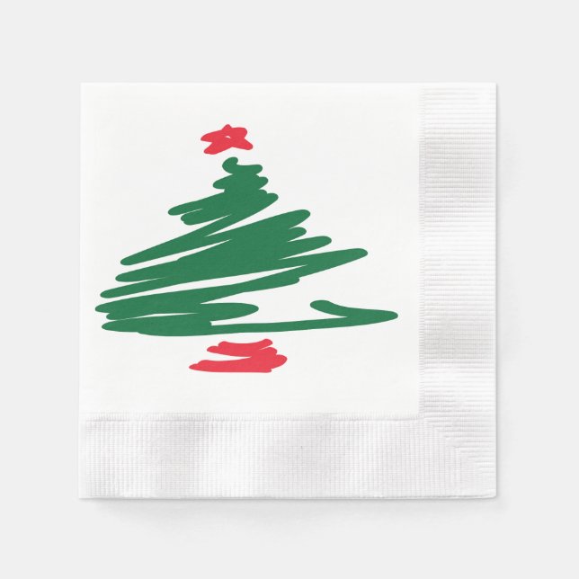Servilleta De Papel Papel de papel de árbol de Navidad (Anverso)