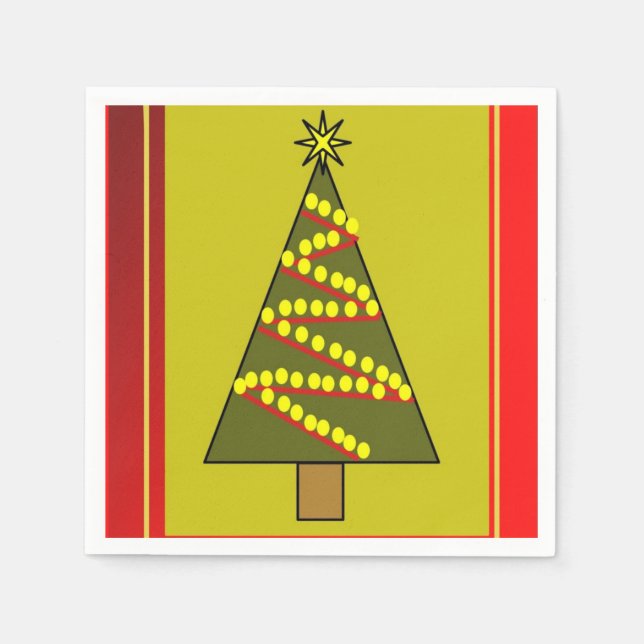 Servilleta De Papel Papel de papel de árbol de Navidad (Anverso)