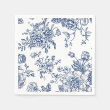Papel de papel floral vintage azul y blanco