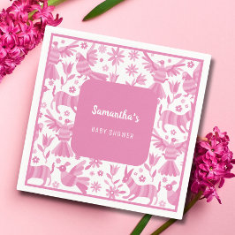 Servilleta De Papel Papel de papel para la ducha mexicana rosa otomi