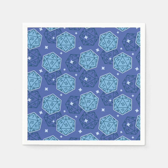 Servilleta De Papel Papel de papeleta azul D20 de la fiesta de cumplea (Anverso)