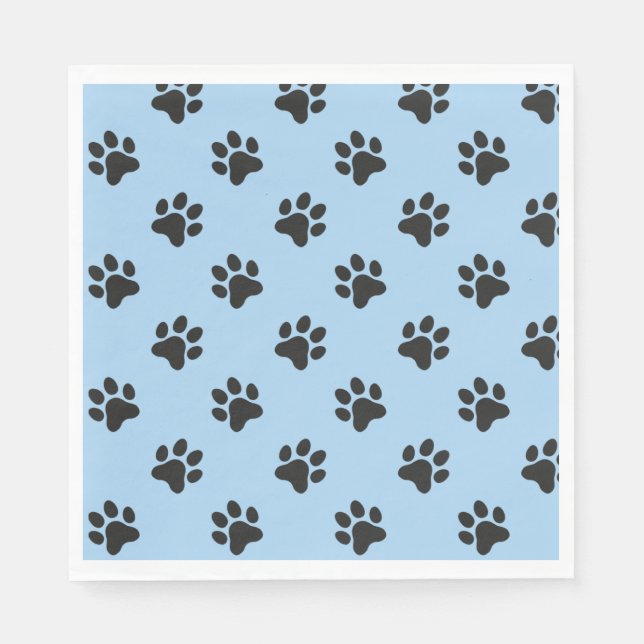 Servilleta De Papel Papel de perro negro corto azul (Anverso)