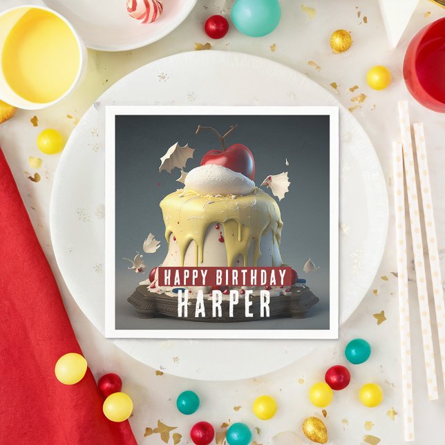 Servilleta De Papel Papel de Personalizable de pastel de cumpleaños co (Subido por el creador)