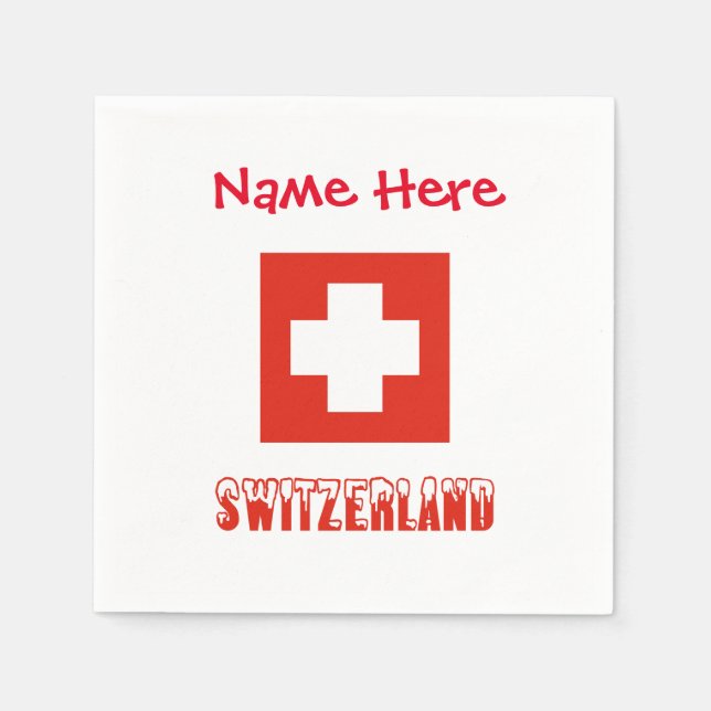 Servilleta De Papel Papel de personalización de la bandera suiza (Anverso)