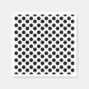 Servilleta De Papel Papel de polka blanco y negro