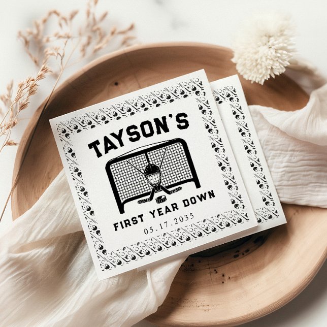 Servilleta De Papel Papel de primer año y primer cumpleaños de hockey (Subido por el creador)