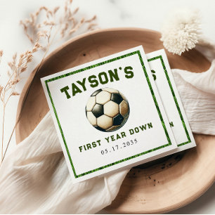 Servilleta De Papel Papel de primer año y primer cumpleaños del fútbol