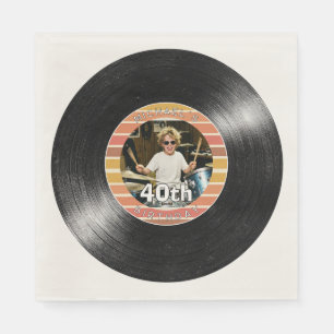 Servilleta De Papel Papel de rayas de disco de vinilo para cumpleaños 