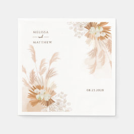 Servilleta De Papel Papel de recepción de bodas de terracota de hierba