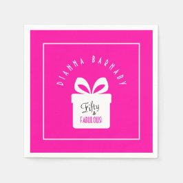 Servilleta De Papel Papel de regalo de cumpleaños número 50 rosa calie