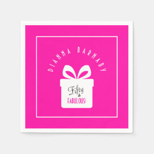 Servilleta De Papel Papel de regalo de cumpleaños número 50 rosa calie