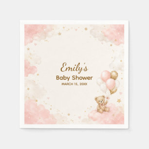 Servilleta De Papel Papel de Regalo de Oso de Peluche Rosado para Baby