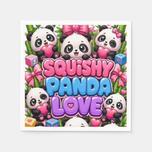 Servilleta De Papel Papel de regalo de Panda Esponjoso Amor Kawaii