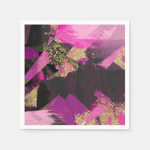 Servilleta De Papel Papel de regalo destellante de oro negro rosa mode