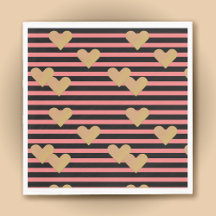 Papel de San Valentín de franjas rosadas y negras