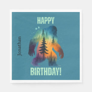 Servilleta De Papel Papel de Servilletas Silueta del Bosque Cumpleaños