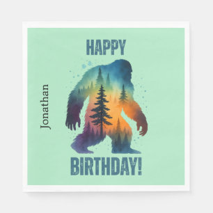 Servilleta De Papel Papel de Servilletas Silueta del Bosque Cumpleaños