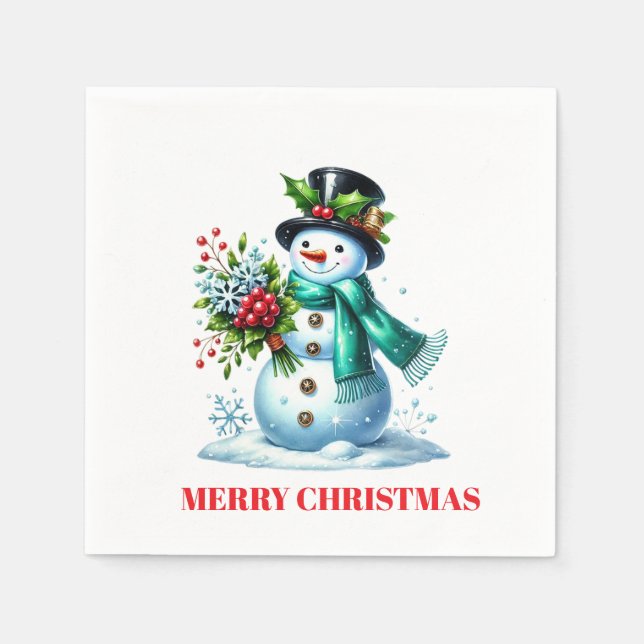 Servilleta De Papel Papel de Snowman (Anverso)