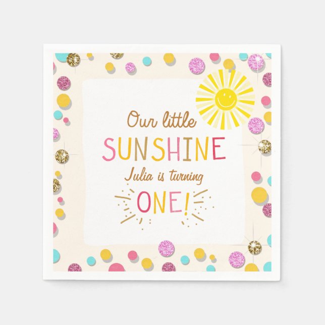 Servilleta De Papel Papel de sol Napkin Oro rosa Lemonade (Anverso)