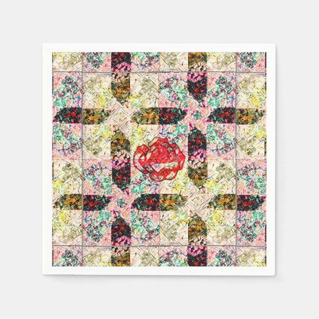 Servilleta De Papel papel de tejido rosa de la abuela (Anverso)