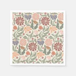 Servilleta De Papel Papel de tejidos con flores retro de época