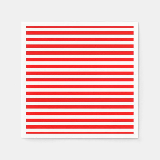 Servilleta De Papel Papel de tiras horizontales de tamaño medio rojo y (Anverso)