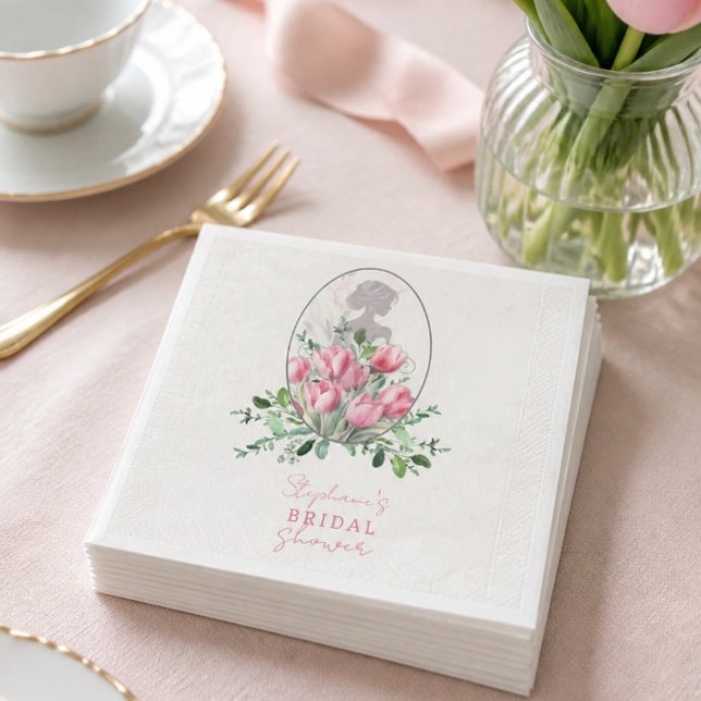 Servilleta De Papel Papel de tulipán rosa para despedida de soltera (Subido por el creador)