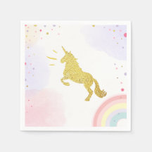 Papel de unicornio Napkin Oro rosa Magnífico Cumpl