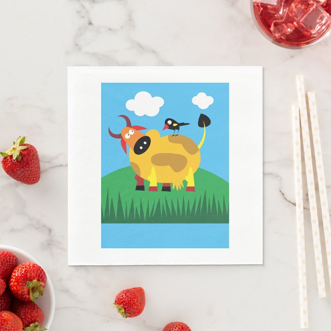 Servilleta De Papel Papel de vaca y ave negra (Subido por el creador)