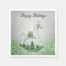 Servilleta De Papel Papel de vacaciones de los Navidades verdes de cab