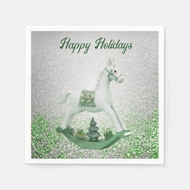 Servilleta De Papel Papel de vacaciones de los Navidades verdes de cab (Anverso)