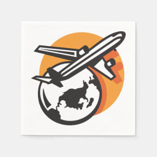 Servilleta De Papel Papel de viaje del mundo del avión