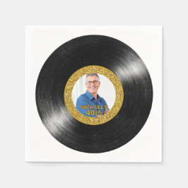 Servilleta De Papel Papel de Vinilo Negro y Dorado para Cumpleaños 40