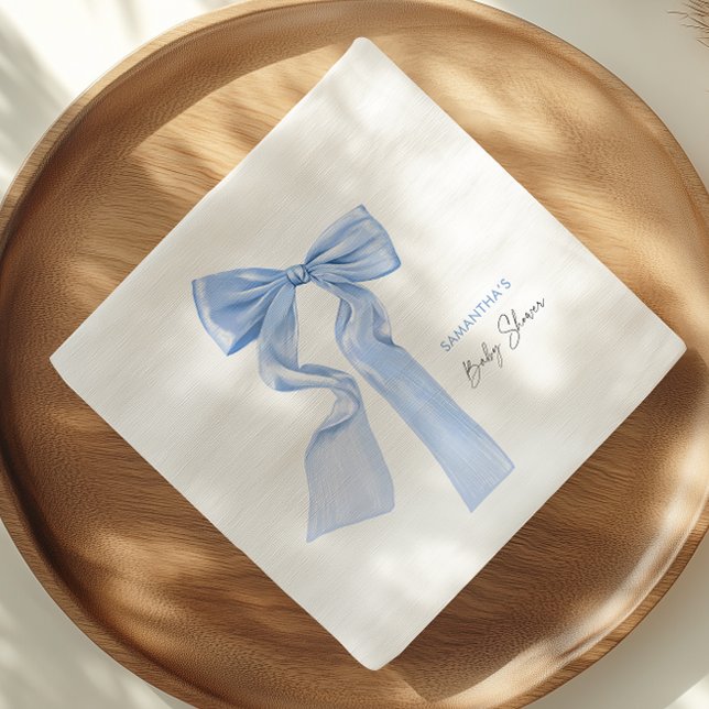 Servilleta De Papel Papel elegante Baby Shower Bow azul (Subido por el creador)